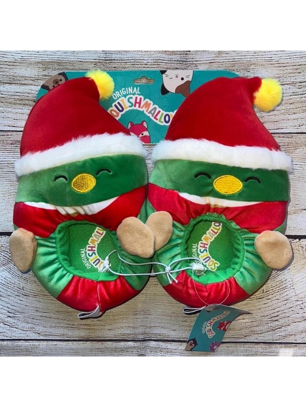 🎄 Brand New Avery the Squishmallow Duck KellyToys Slippers Christmas Holiday